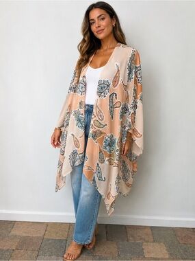 EARTHBOUND Trading Boho Paisley Kimono Cardigan O/S